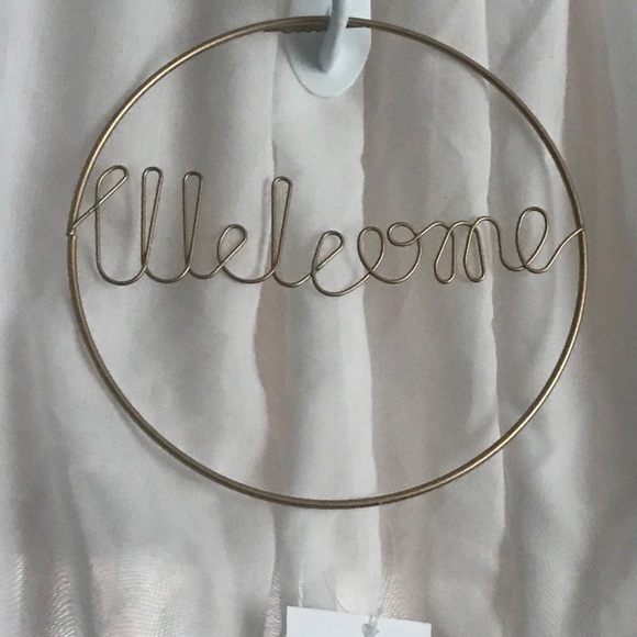 Round Gold “Welcome” Iron Wall Decor Sign, 8 in. - Picture 5 of 16